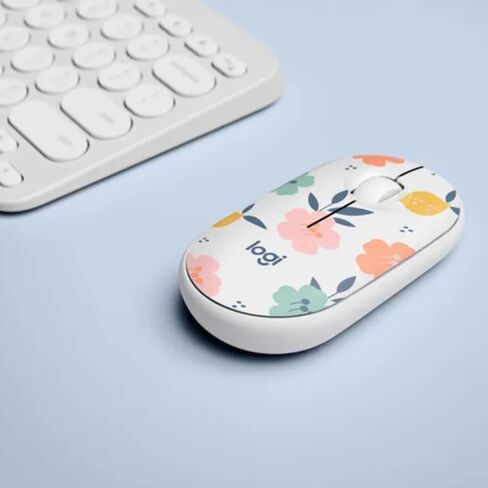 Logitech M340 الماوس اللاسلكي مع مطبوعات محدودة الإصدار ، مستقبل USB والنقرات الصامتة ، الماوس اللاسلكي المحمول للكمبيوتر المحمول ، الكمبيوتر ، النوافذ ، الكروم ، السطح ، باقة الأزهار - البصرية - 32.81 in Kuwait