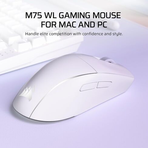 Corsair M75 اللاسلكي RGB MOUSE LIGHTUELIGHT GAMING لـ MAC - 26000 DPI ، أزرار جانبية قابلة للتبديل ، مفاتيح ضوئية ، متوافقة مع ICUE - Frost White in Saudi Arabia