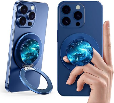 Magnetic Phone Grip for MagSafe – Slim Ring Kickstand – Phone Holder for Women, Compatible with iPhone & Android (Galaxy Night) in Saudi Arabia