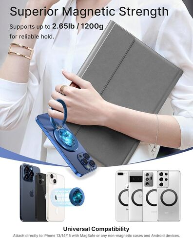Magnetic Phone Grip for MagSafe – Slim Ring Kickstand – Phone Holder for Women, Compatible with iPhone & Android (Galaxy Night) in Saudi Arabia