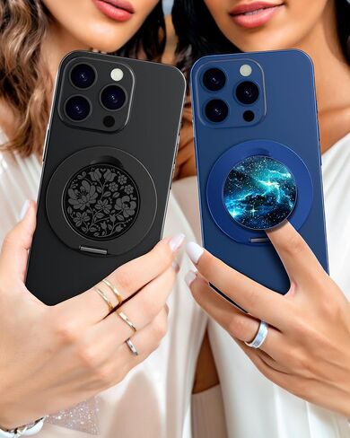 Magnetic Phone Grip for MagSafe – Slim Ring Kickstand – Phone Holder for Women, Compatible with iPhone & Android (Galaxy Night) in Saudi Arabia