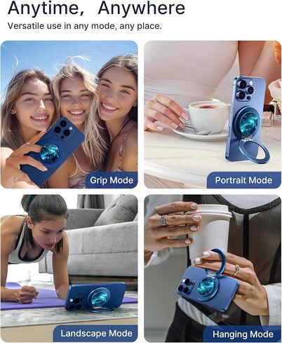 Magnetic Phone Grip for MagSafe – Slim Ring Kickstand – Phone Holder for Women, Compatible with iPhone & Android (Galaxy Night) in Saudi Arabia