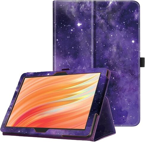 Famavala Folio Case Compatible for 10.1" Fire HD 10 Tablet (11th/13th Generation, 2021/2023 Released), Slim Cover with Auto Wake/Sleep, Lenovo M10 2023 Tab (Purple Marble) in Kuwait