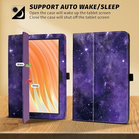 Famavala Folio Case Compatible for 10.1" Fire HD 10 Tablet (11th/13th Generation, 2021/2023 Released), Slim Cover with Auto Wake/Sleep, Lenovo M10 2023 Tab (Purple Marble) in Kuwait