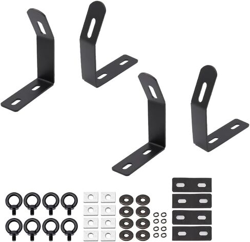 Syneticusa Load Stops T-Slot Truck Crossbar Rack Accessory with Built-in Tie-Down Points Handles, 250 lb Capacity, Black, for Ladder, Firewood, Kayak 4-Piece Set in Saudi Arabia