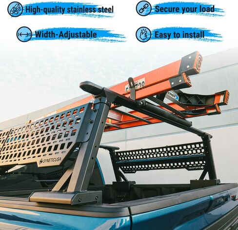 Syneticusa Load Stops T-Slot Truck Crossbar Rack Accessory with Built-in Tie-Down Points Handles, 250 lb Capacity, Black, for Ladder, Firewood, Kayak 4-Piece Set in Saudi Arabia