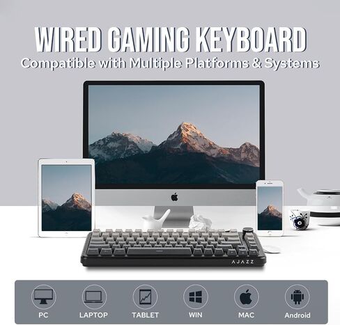AJAZZ AK820 MAX HE Hall Effect Magnetic Gaming Keyboard, Adjustable Actuation, 8KHz Polling Rate, Wired Rapid Fast Keyboard, Creamy Gasket, RGB Backlight, NKRO for Win/Mac (Gradient Grey) in Saudi Arabia