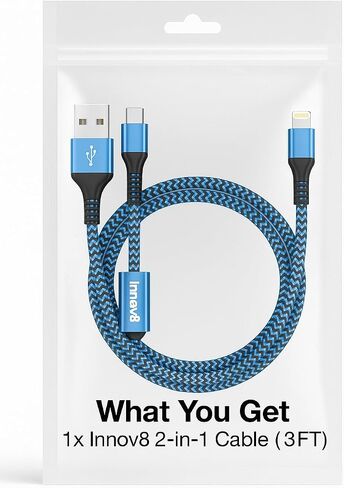 كابل شحن Multihead Multihead 3 في 1 نايلون مضفر متعددة USB سلك الشاحن السريع 3ft (1M) مع Lightning/Micro USB/Type C USB in Saudi Arabia