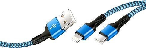 كابل شحن Multihead Multihead 3 في 1 نايلون مضفر متعددة USB سلك الشاحن السريع 3ft (1M) مع Lightning/Micro USB/Type C USB in Saudi Arabia