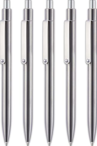 أقلام جل LINFANC 5 قطع أقلام حبر جل متوسطة النقطة 0.5 مم قلم جل معدني أقلام حبر أسود لتدوين اللوازم المدرسية أقلام سوداء سريعة الجفاف قلم حبر جل اللوازم المكتبية من الفولاذ المقاوم للصدأ in Kuwait