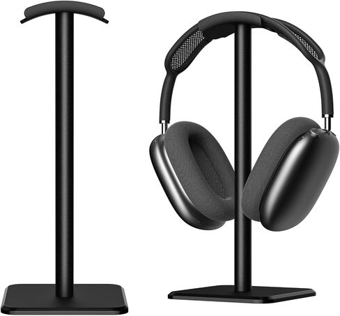 حامل سماعات الرأس - حامل سماعات الرأس مع شماعات الألمنيوم ، حامل سماعة الرأس لـ AirPods Max ، Sony ، Bose ، Beats والمزيد (أسود) in Saudi Arabia