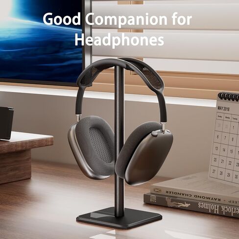 حامل سماعات الرأس - حامل سماعات الرأس مع شماعات الألمنيوم ، حامل سماعة الرأس لـ AirPods Max ، Sony ، Bose ، Beats والمزيد (أسود) in Saudi Arabia