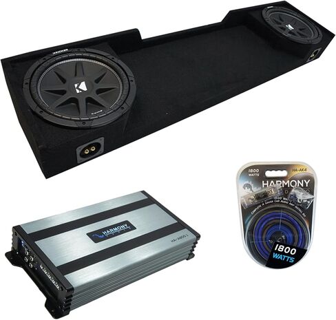 Harmony Audio Compatible with 1988-1998 Chevy CK Silverado Extended Truck Kicker Bundle Comp C12 Dual 12" Sub Box Enclosure & Harmony HA-A800.1 Amp in Saudi Arabia
