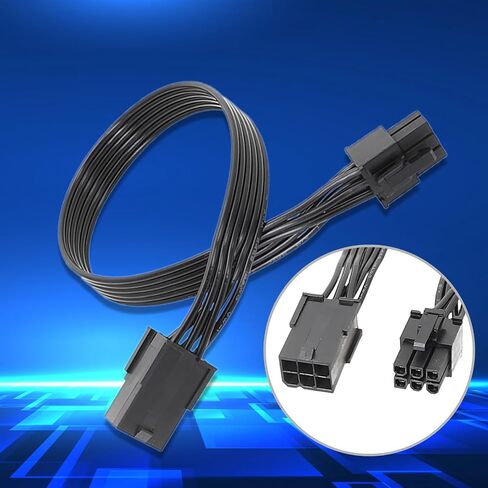 كابل الكمبيوتر 6Pin بطاقات الرسومات الطاقة سلك الذكور تمديد الإناث كابل مسطح 6Pin PCIe كابل GPU in Saudi Arabia
