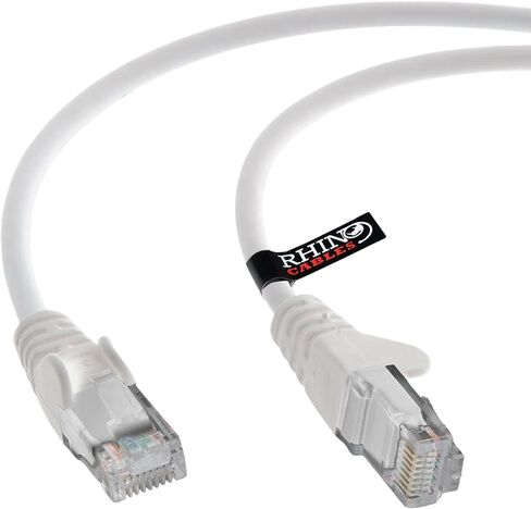 Rhinocables Cat 6 Cable Gigabit Ethernet عالية السرعة - الرصاص شبكة التصحيح للشبكة LAN | utpless UTP مع سترة LSZH | موصل RJ45 - الإنترنت ، جهاز التوجيه ، المودم ، التلفزيون الذكي ، الكمبيوتر الشخصي والمزيد (6 أقدام ، أسود) in Kuwait