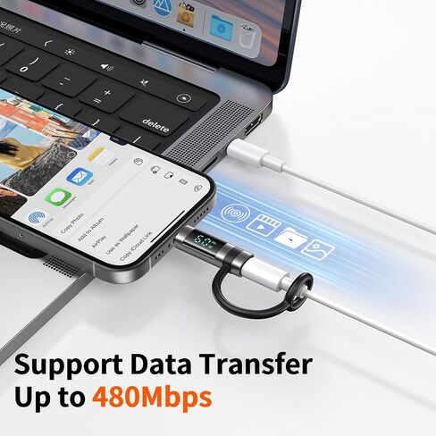 mcdodo 36W USB-C to Ligtning Adapter with Digital Display, Type-C Female to Lightning Male Adapter Support PD Fast Charging&Data Transfer, Fit for iPhone 14/13/12/11/XS/XR/SE,iPad,AirPods,iPod Touch in Saudi Arabia