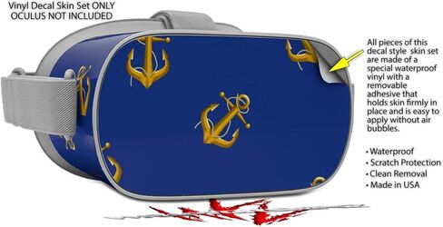 Decal Style Skin Wrap Compatible with Oculus Go Headset - Anchors Away Blue (Oculus NOT Included) in Saudi Arabia