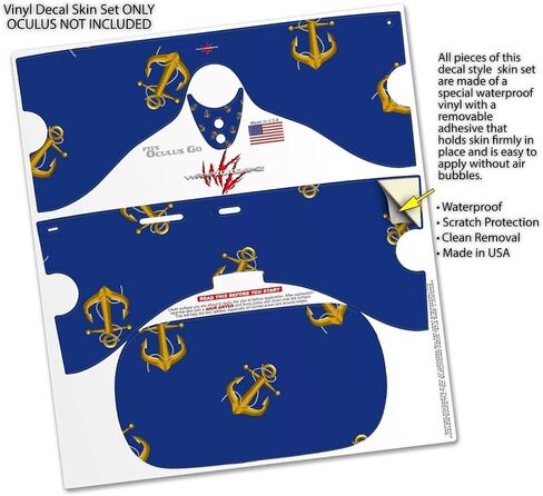 Decal Style Skin Wrap Compatible with Oculus Go Headset - Anchors Away Blue (Oculus NOT Included) in Saudi Arabia