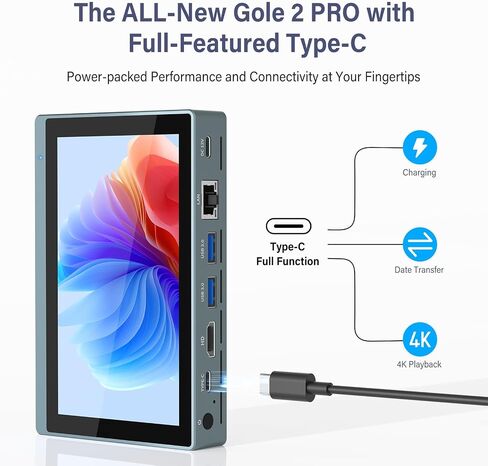 HIGOLEPC Mini PC Windows 11 PRO, Intel Celeron J4125 Mini Computer, 8GB DDR4 128GB EMMC Mini Desktop Computer with IPS Screen, WiFi 6.0, BT5.2, Gigabit Ethernet in Kuwait