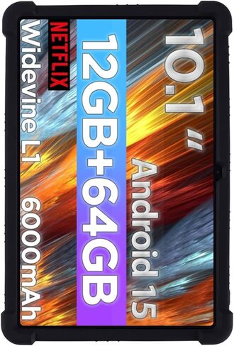 Case for Callsky-Tab CPAD 10 10.1 بوصة قرص ، غطاء حامل قابل للتعديل من السيليكون الناعم للمكالمات CTAB 10 أقراص (أسود) in Kuwait