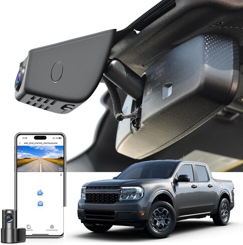 4K Dash Cam Cam Fit for Ford 1st Gen Maverick 2022-2024 (Model A) ، XL XLT Lariat ، Look Integrated OEM ، فيديو UHD 2160P ، واي فاي مدمج ، G-SENSOR ، تسجيل حلقة ، تطبيق مجاني وبطاقة 128 جيجابايت in Kuwait