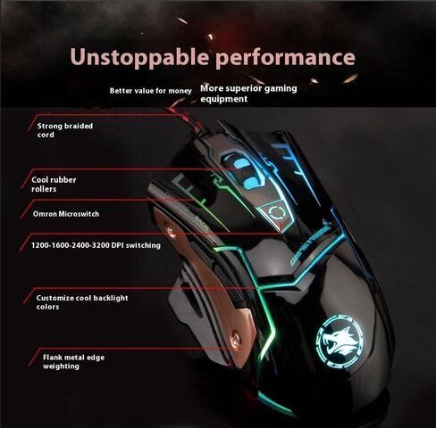 RGB Light up Wired Gaming Mouse for Computer - Durable USB Led Laptop Mice w/ 7 Color Backlit, 4 Adjust DPI Up to 3200 for Gaming, Silent & Stable PC Corded Mouse for Mac MacBook Windows Linux PS4 in Kuwait