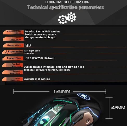 RGB Light up Wired Gaming Mouse for Computer - Durable USB Led Laptop Mice w/ 7 Color Backlit, 4 Adjust DPI Up to 3200 for Gaming, Silent & Stable PC Corded Mouse for Mac MacBook Windows Linux PS4 in Kuwait