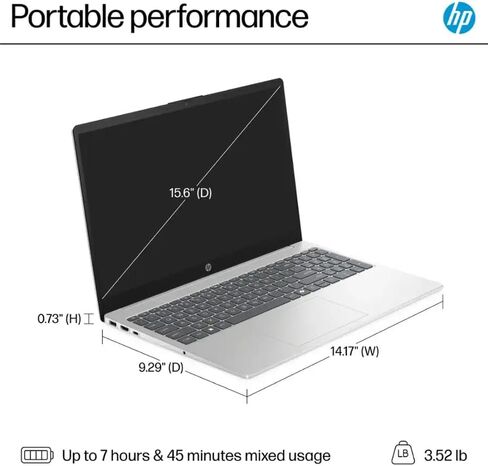 HP 15.6 "جهاز كمبيوتر محمول من الشاشة التي تعمل باللمس 2025 جديد ، 15.6 بوصة مضادة لـ GLARE FHD ، Intel I7-1355U (حتى 5.0 جيجا هرتز) ، Intel Iris XE GPU ، 64GB RAM ، 2TB SSD ، Fast Charge ، HD Audio & Cameras ، Window ، Windows 11 in Kuwait