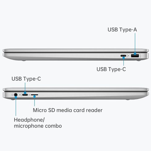 HP Chromebook 15.6 "كمبيوتر محمول خفيف الوزن ، معالج Intel 4-Core N200 (Beats N6000) ، 8GB LPDDR5 RAM ، 64GB EMMC Storage + 128GB MicroSD CARD in Saudi Arabia