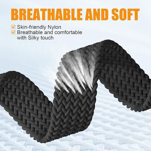 Compatible for BIGGERFIVE Brave 2 Smart Watch Bands, 2-Pack Stretch Nylon Smartwatch Breathable Elastic Wristband Adjustable Straps for BW01 Brave / BW02 Brave 2 in Saudi Arabia