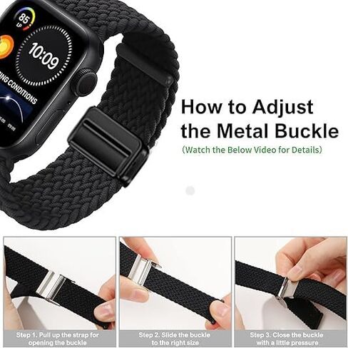 Compatible for BIGGERFIVE Brave 2 Smart Watch Bands, 2-Pack Stretch Nylon Smartwatch Breathable Elastic Wristband Adjustable Straps for BW01 Brave / BW02 Brave 2 in Saudi Arabia