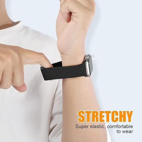 Compatible for BIGGERFIVE Brave 2 Smart Watch Bands, 2-Pack Stretch Nylon Smartwatch Breathable Elastic Wristband Adjustable Straps for BW01 Brave / BW02 Brave 2 in Saudi Arabia
