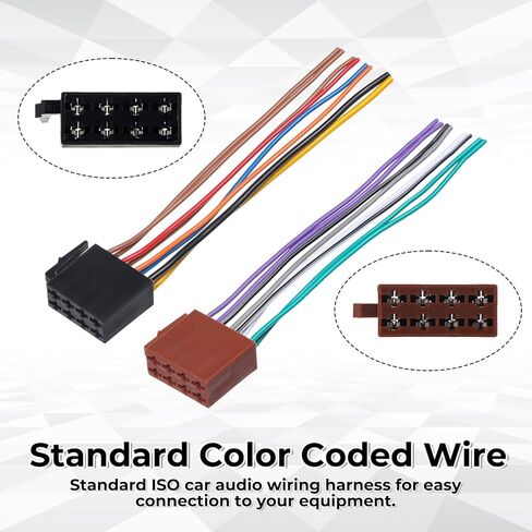 Universal Car Radio Stereo Wiring Harness 8+8 Pin Car صوت فيديو سلك كبل كابل مكبر صوت راديو بديل محول لاستقبال الفيديو Auto DVD Audio Audio in Saudi Arabia