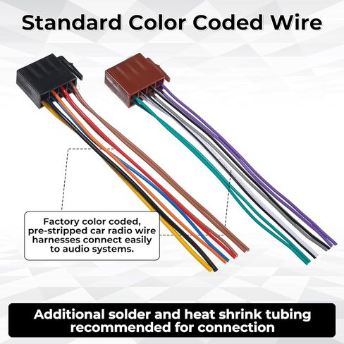 Universal Car Radio Stereo Wiring Harness 8+8 Pin Car صوت فيديو سلك كبل كابل مكبر صوت راديو بديل محول لاستقبال الفيديو Auto DVD Audio Audio in Saudi Arabia