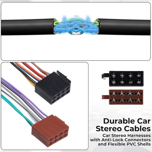 Universal Car Radio Stereo Wiring Harness 8+8 Pin Car صوت فيديو سلك كبل كابل مكبر صوت راديو بديل محول لاستقبال الفيديو Auto DVD Audio Audio in Saudi Arabia