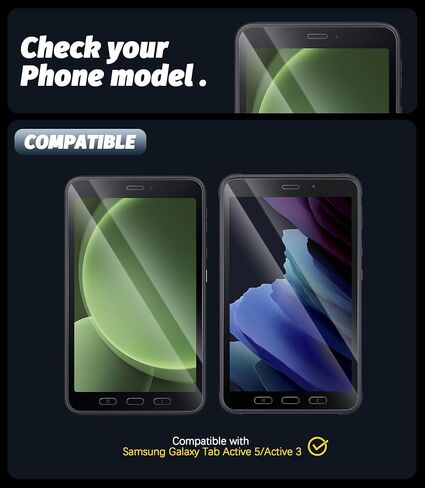 Orzero (2 Pack) متوافق مع علامة تبويب Samsung Galaxy نشط 5 / Active3 (8 بوصة) حامي شاشة زجاجي مقسى ، واقي De Pantalla 9h عالي الوضوح الخالي من الفقاعات الخالية من الخدش in Saudi Arabia