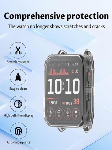 حالة Garmin Venu X1 Smart Watch و Uyrurel خفيفة الوزن وصديقة للبشرة TPU جميعها شاملة لاتفاقية السقوط ، ومكافحة السقوط ومقاومة للخدش ، و 2 حزمة ، واضحة+أسود in Saudi Arabia