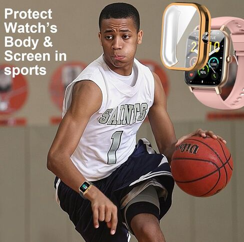 Watch Cases compatible with Nerunsa P66D 1.85" Smart Watch, TPU Case with Screen Protector, Protecting Watch Body & Screen in Saudi Arabia