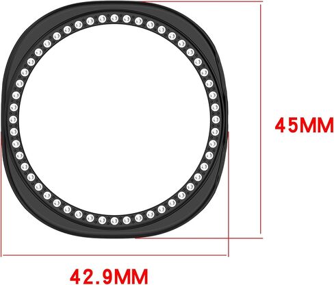 علبة Fitturn Bling متوافقة مع Samsung Galaxy Watch 8 40mm 44mm Case Glitter Diamond Diamond Cover Cover Pc Plated Prated Framper (Black*3 ، 44mm) in Kuwait