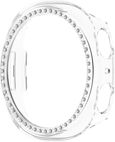 علبة Fitturn Bling متوافقة مع Samsung Galaxy Watch 8 40mm 44mm Case Glitter Diamond Diamond Cover Cover Pc Plated Prated Framper (Black*3 ، 44mm) in Kuwait