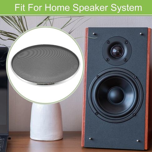 ACROPIX Universal 6" Car Speaker Grills Cover Mesh Round 6 Inch Audio Speaker Subwoofer Guard Protector Case Iron Plating Silver Tone Black - Pack of 2 in Saudi Arabia
