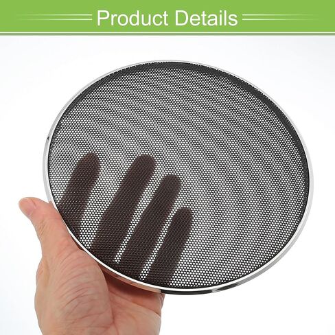 ACROPIX Universal 6" Car Speaker Grills Cover Mesh Round 6 Inch Audio Speaker Subwoofer Guard Protector Case Iron Plating Silver Tone Black - Pack of 2 in Saudi Arabia