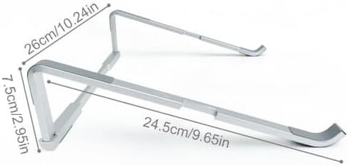 جهاز كمبيوتر محمول قابل للطي محمول حامل كمبيوتر الألمنيوم للكمبيوتر المحمول لـ MacBook Pro/Air ، Dell ، HP ، Lenovo ، 10 '-16' '(Silver) in Saudi Arabia