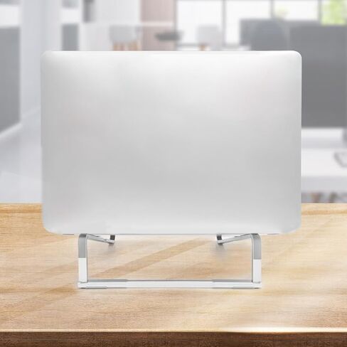 جهاز كمبيوتر محمول قابل للطي محمول حامل كمبيوتر الألمنيوم للكمبيوتر المحمول لـ MacBook Pro/Air ، Dell ، HP ، Lenovo ، 10 '-16' '(Silver) in Saudi Arabia