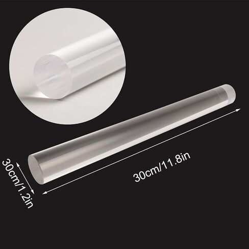DIYOOHOMY 2Pcs Polymer Clay Roller Tools, Acrylic Rolling Pin with Thickness Rings Kit, Air Dry Clay Tools Clear Slab Roller Supplies in Saudi Arabia