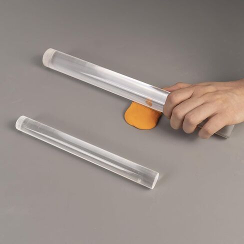 DIYOOHOMY 2Pcs Polymer Clay Roller Tools, Acrylic Rolling Pin with Thickness Rings Kit, Air Dry Clay Tools Clear Slab Roller Supplies in Saudi Arabia