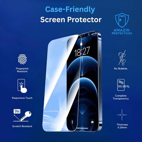 3 حزمة شاشة شاشة زجاجية مقسّمة لـ iPhone 12 Pro Max [6.7 Incs] + Clear Case [متوافق مع Magsafe] شحن لاسلكي مغناطيسي + 3 حزمة عدسة الكاميرا ، [7in1 Care Kit] in Saudi Arabia