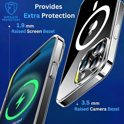3 حزمة شاشة شاشة زجاجية مقسّمة لـ iPhone 12 Pro Max [6.7 Incs] + Clear Case [متوافق مع Magsafe] شحن لاسلكي مغناطيسي + 3 حزمة عدسة الكاميرا ، [7in1 Care Kit] in Saudi Arabia