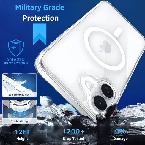 3 حزمة شاشة شاشة زجاجية مقسّمة لـ iPhone 12 Pro Max [6.7 Incs] + Clear Case [متوافق مع Magsafe] شحن لاسلكي مغناطيسي + 3 حزمة عدسة الكاميرا ، [7in1 Care Kit] in Saudi Arabia