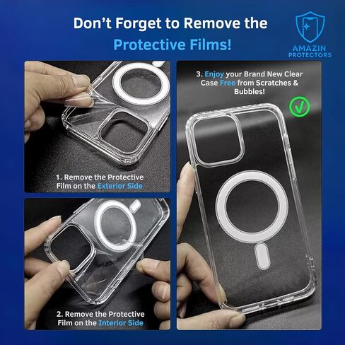 3 حزمة شاشة شاشة زجاجية مقسّمة لـ iPhone 12 Pro Max [6.7 Incs] + Clear Case [متوافق مع Magsafe] شحن لاسلكي مغناطيسي + 3 حزمة عدسة الكاميرا ، [7in1 Care Kit] in Saudi Arabia